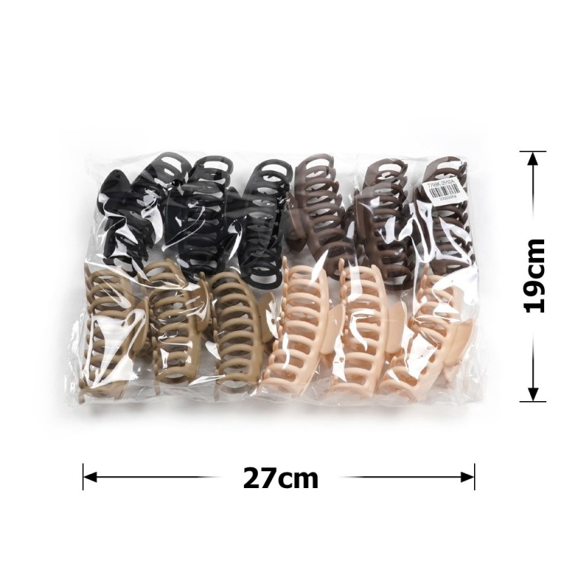 Набор заколок-крабов (101-31638) матовый коричневый