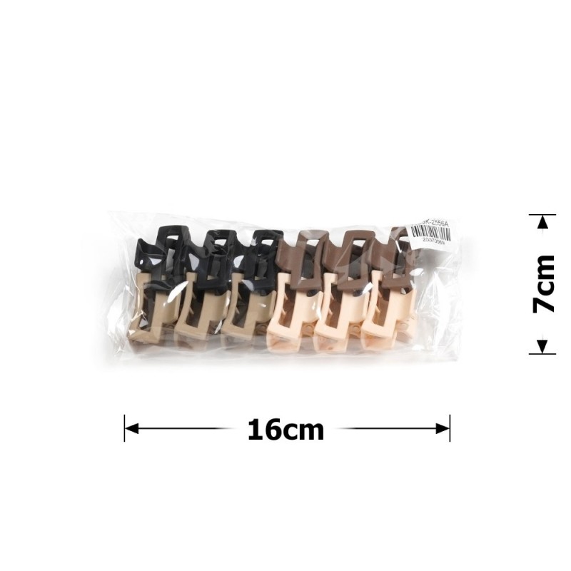 Набор заколок-крабов (113-31648) матовый коричневый