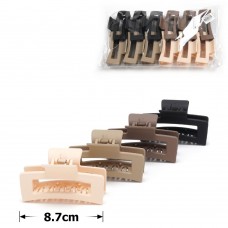 Набор заколок-крабов (117-31652) матовый коричневый