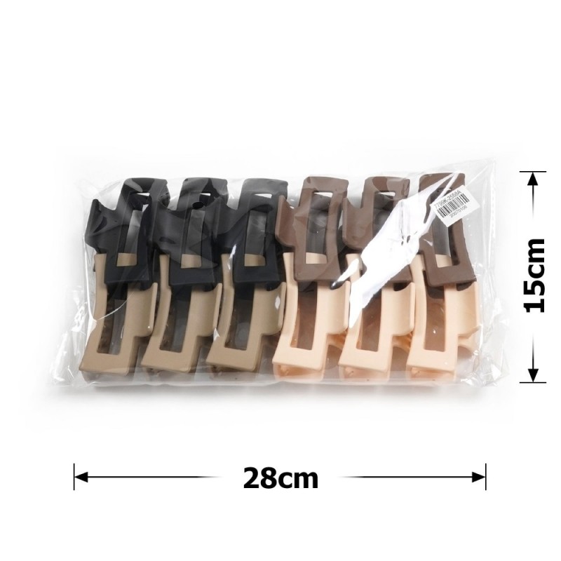 Набор заколок-крабов (117-31652) матовый коричневый