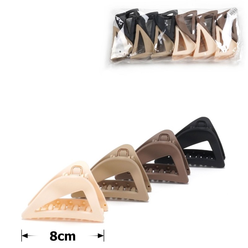 Набор заколок-крабов (124-31659) матовый коричневый