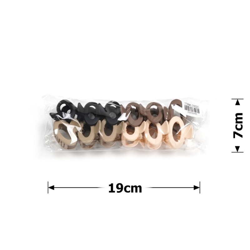 Набор заколок-крабов (127-31662) матовый коричневый