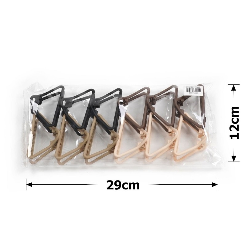 Набор заколок-крабов (133-31668) матовый коричневый