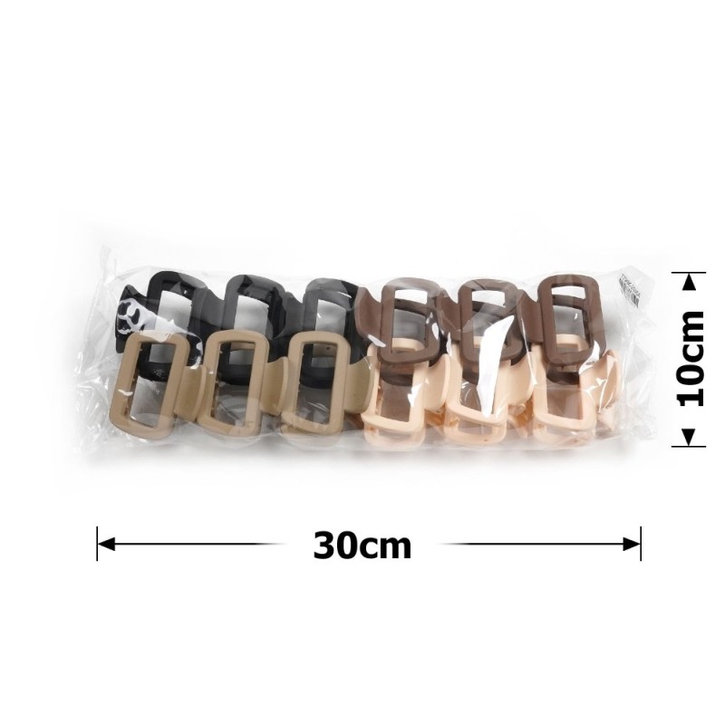 Набор заколок-крабов (138-31673) матовый коричневый