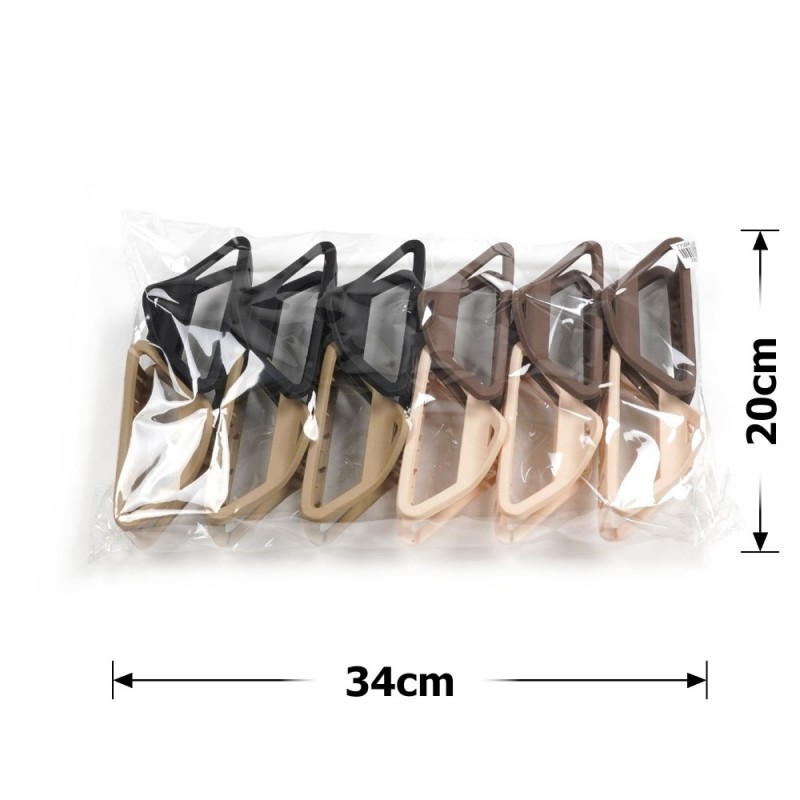 Набор заколок-крабов (141-31676) матовый коричневый