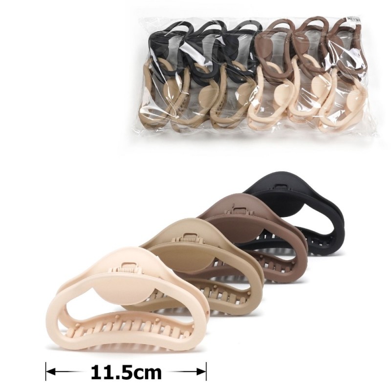 Набор заколок-крабов (144-31679) матовый коричневый