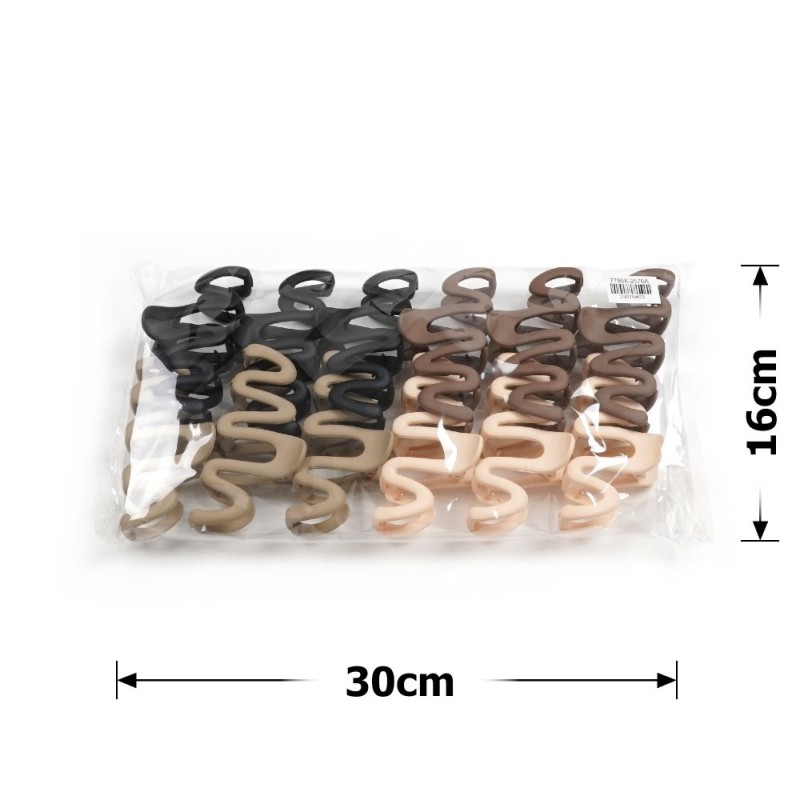 Набор заколок-крабов (147-31682) матовый коричневый