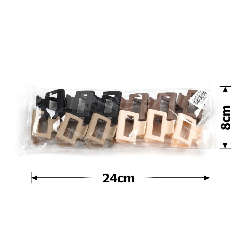 Набор заколок-крабов (153-31687) матовый коричневый