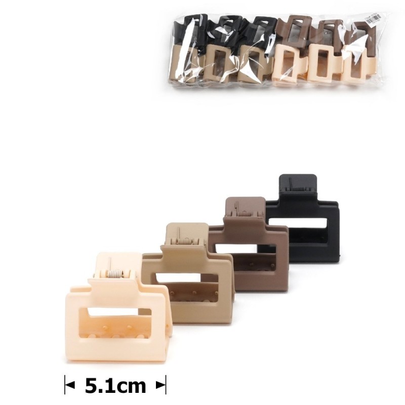 Набор заколок-крабов (155-31690) матовый коричневый