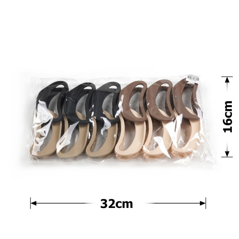 Набор заколок-крабов (160-31696) матовый коричневый