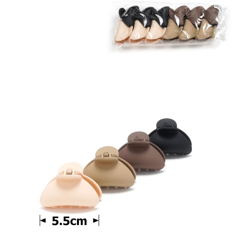 Набор заколок-крабов (163-31699) матовый коричневый