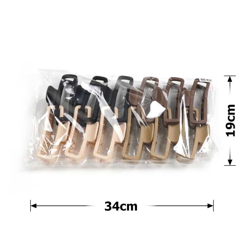 Набор заколок-крабов (166-31701) матовый коричневый