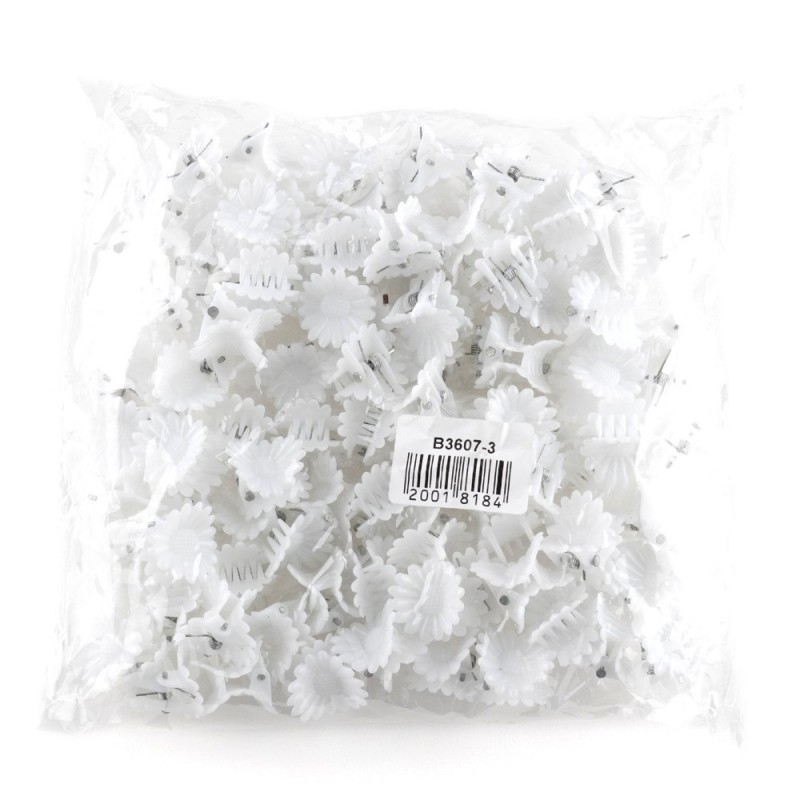 Набор заколок-крабов маленькие белые (4263)