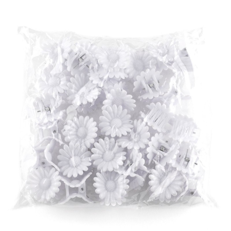 Набор заколок-крабов маленькие белые (4805)