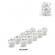 Набор заколок-крабов маленькие белые (4806)