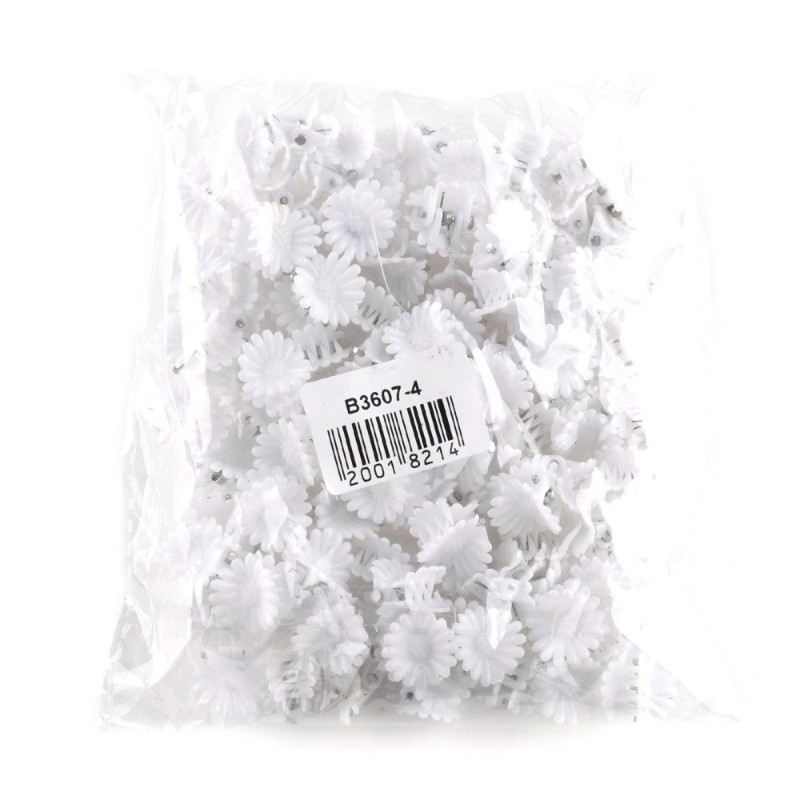 Набор заколок-крабов маленькие белые (4806)