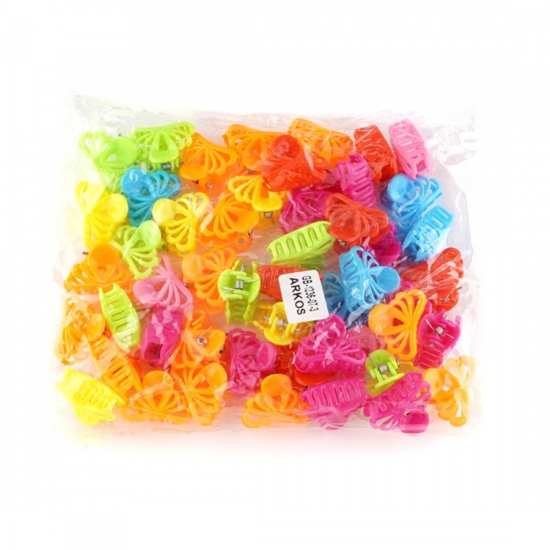 Набор заколок-крабов маленькие цветные (5646)