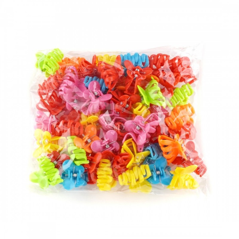 Набор заколок-крабов маленькие цветные (5648)