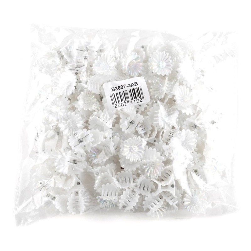 Набор заколок-крабов маленькие белые (7047)