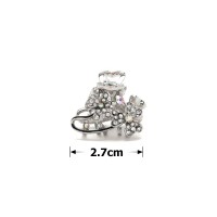 Заколка-краб для волос из металла со стразами 2.7см (13948)