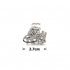 Заколка-краб для волос из металла со стразами 2.7см (13948)