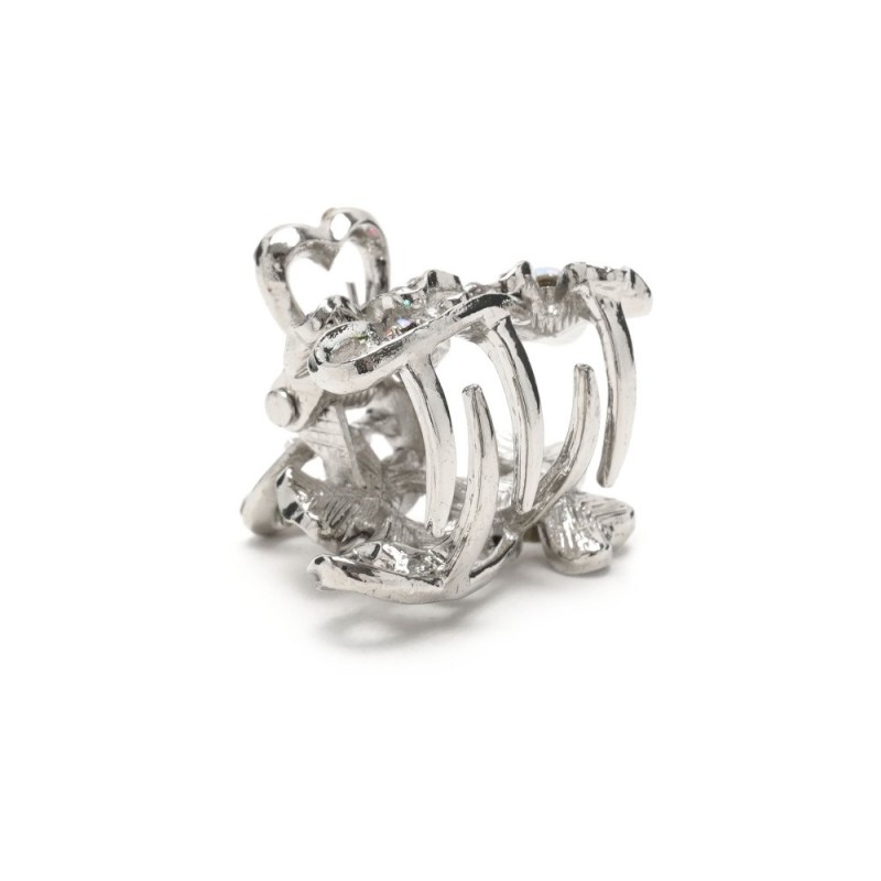 Заколка-краб для волос из металла со стразами 2.7см (13948)