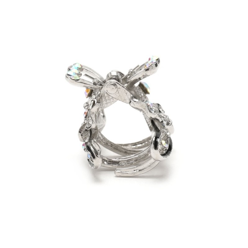 Заколка-краб для волос из металла со стразами 2.7см (13948)