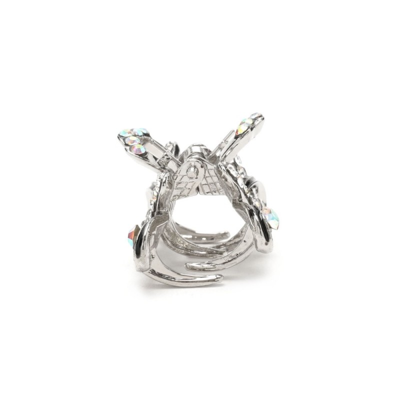 Заколка-краб для волос из металла со стразами 2.6см (13964)