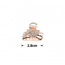 Заколка-краб для волос из металла со стразами 2.8см (14656) вариант 02