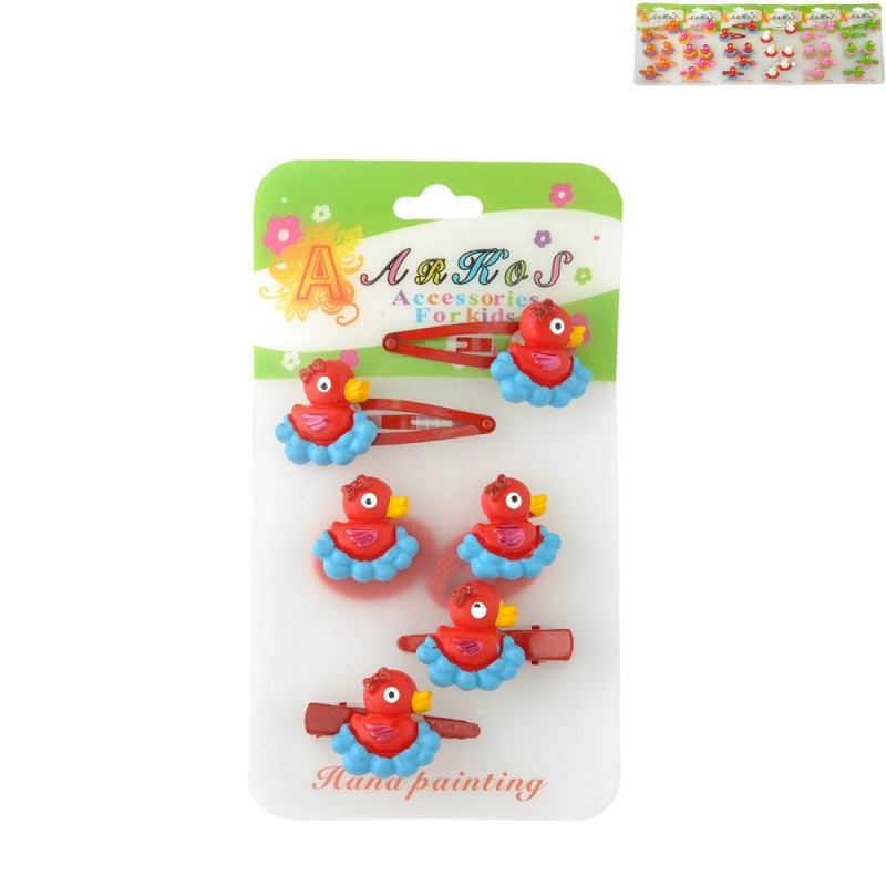 Детский набор заколок Уточка (429)