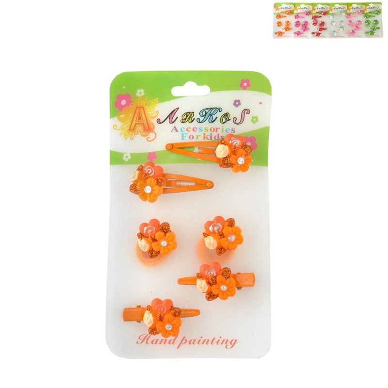 Детский набор заколок Букет (454)