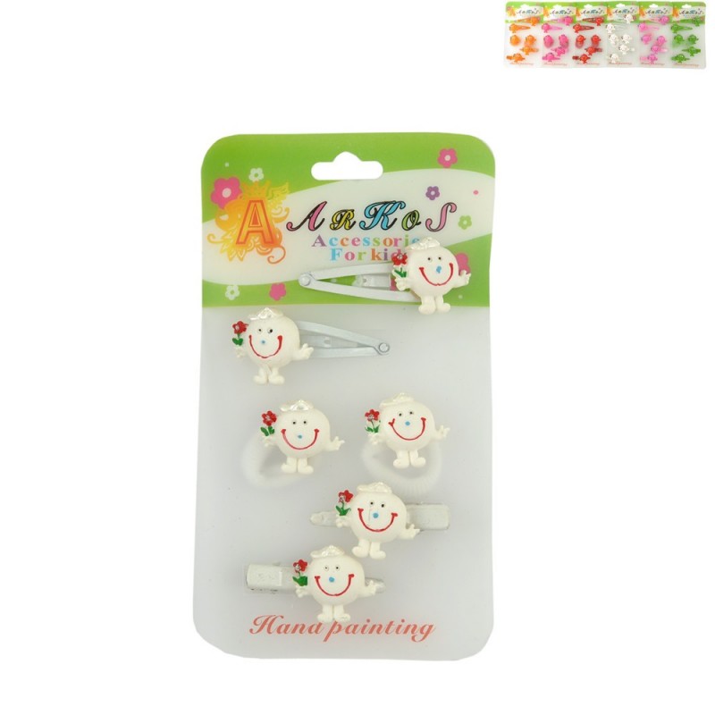 Детский набор заколок Смайлик (456)