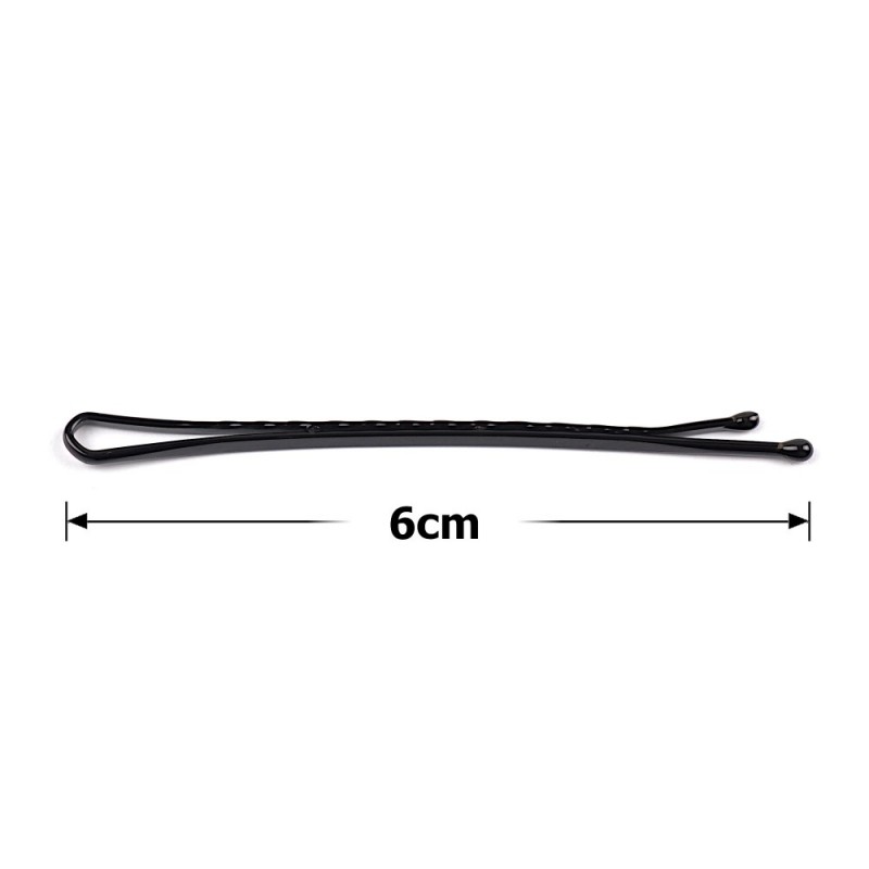 Набор заколок-невидимок ребристые 6см чёрные (395)