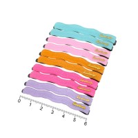 Набор заколок-невидимок с пластиковой волнистой накладкой цветные (12111)