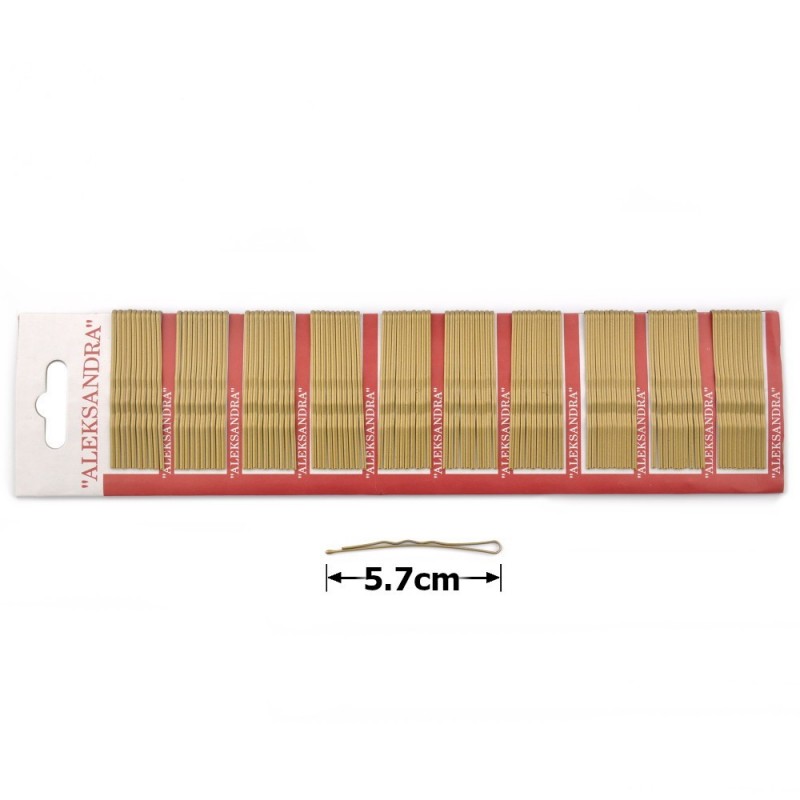 Набор заколок-невидимок Aleksandra 5.7см золотистый (387)