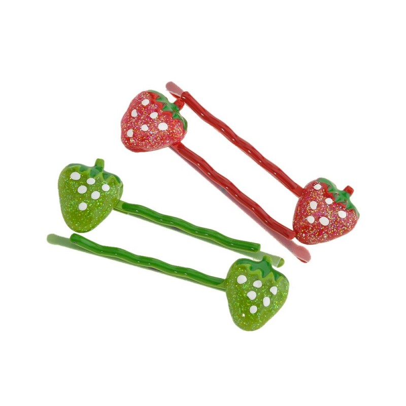 Набор заколок-невидимок для волос с клубникой (9685)