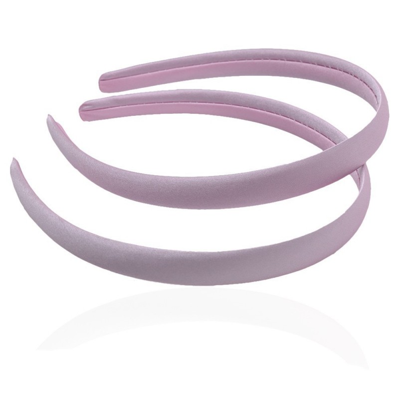 Набор обручей заготовок с атласной лентой 1.5см розовый (12659)