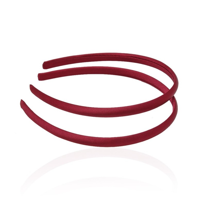 Набор обручей заготовок в атласной ленте 0.9см бордовый (13255)