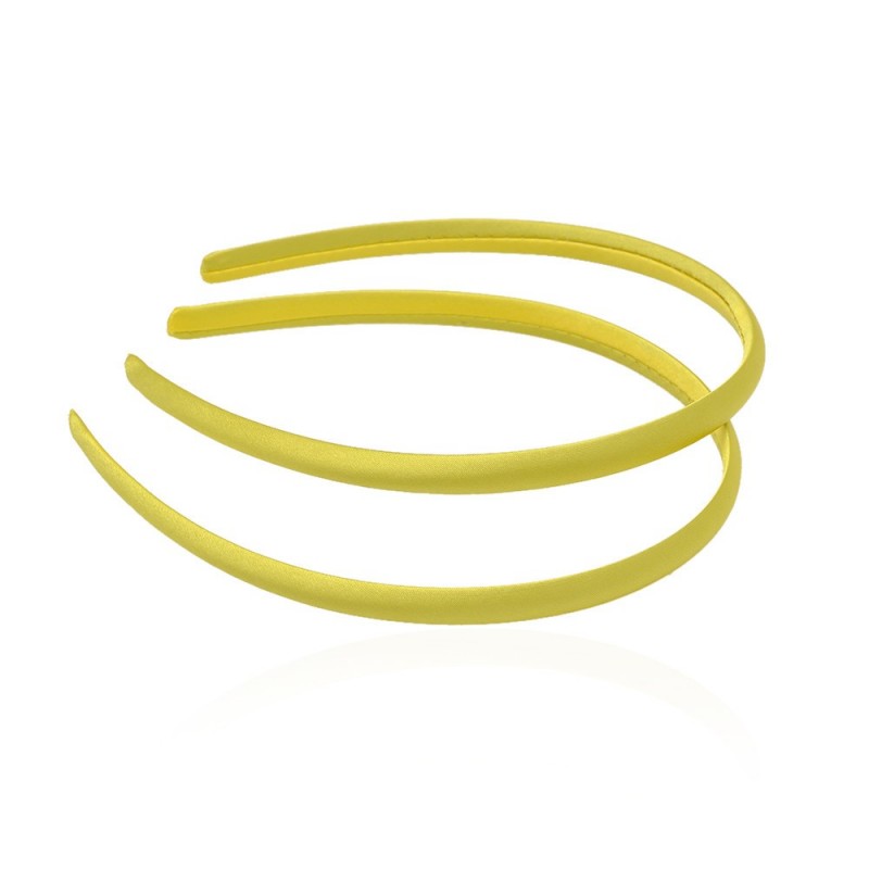 Набор обручей заготовок в атласной ленте 0.9см жёлтый (13257)