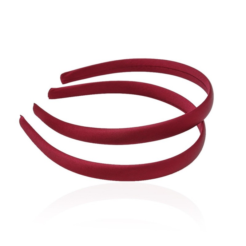 Набор обручей заготовок с атласной лентой 1.5см бордовый (13264)