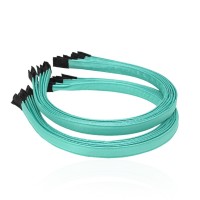 Набор обручей заготовок с атласной лентой 1см бирюзовый (13278)