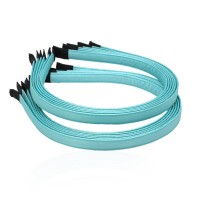 Набор обручей заготовок с атласной лентой 1см бирюзовый (13279)