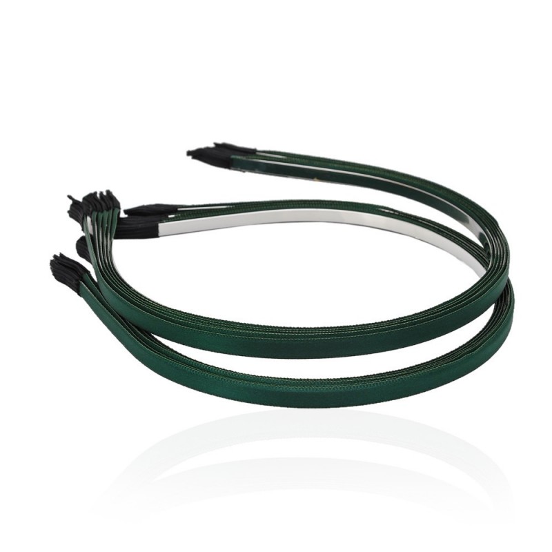 Набор обручей заготовок с атласной лентой 0.7см зелёный (13286)