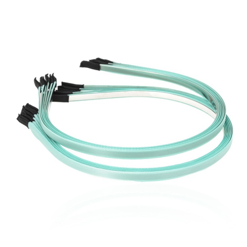 Набор обручей заготовок с атласной лентой 0.7см бирюзовый (13288)