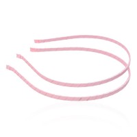 Набор обручей заготовок с атласной лентой 0.5см розовый (13298)