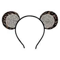 Обруч для волос Ушки микки-мауса со стразами (13608) вариант 02