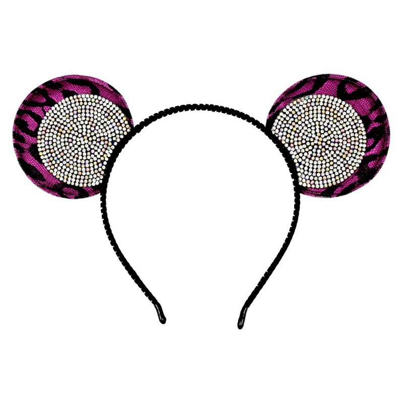 Обруч для волос Ушки микки-мауса со стразами (13608) вариант 04