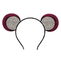 Обруч для волос Ушки микки-мауса со стразами (13609) вариант 05