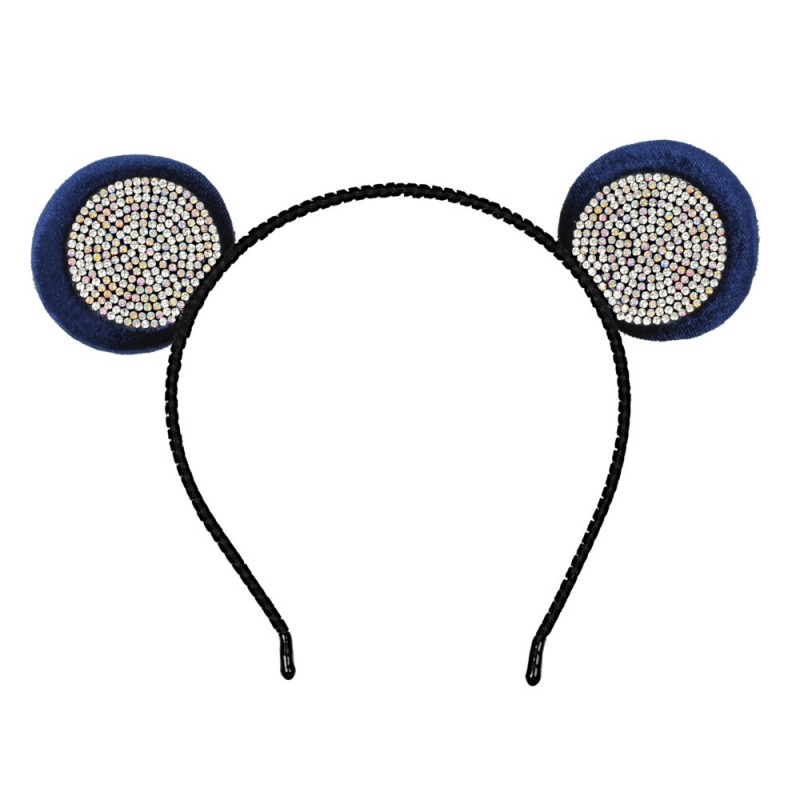 Обруч для волос Ушки микки-мауса со стразами (13611) вариант 02