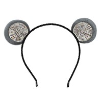 Обруч для волос Ушки микки-мауса со стразами (13611) вариант 03